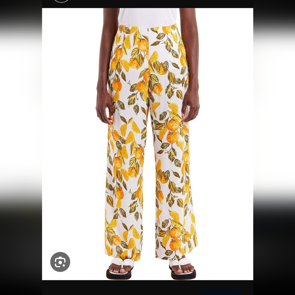 Orange grove print trousers
